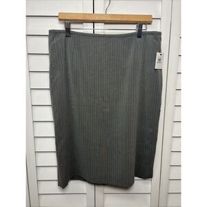 Calvin Klein Pinstripe Pencil Suit Skirt Women's Size 12 Gray Career NWT